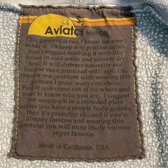 Aviator Nation Nova Hoodie in Grey/Red VERY RARE zip up sweatshirt size Small S - Picture 12 of 16